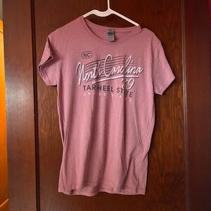 Pink North Carolina TarHeel StateGraphic T-Shirt